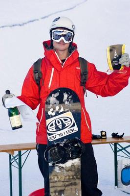 Dom Harrington on the podium, Europa Cup Innsbruck