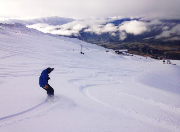 Lone Snowboarder Coronet Peak