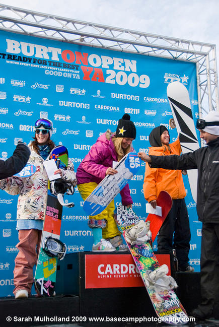 Burton NZ Open 2009, womens slopestyle podium
