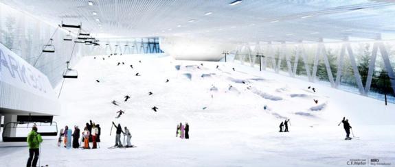 The proposed 700m long, 50m wide indoor slope