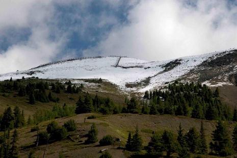 Snow in August 09 at Lake Louise Ski Area