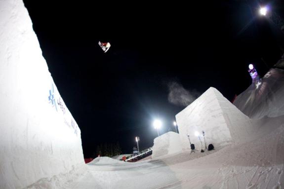 Tyler Flanagan competes in Snowboard Big Air Final at Winter X Games 15