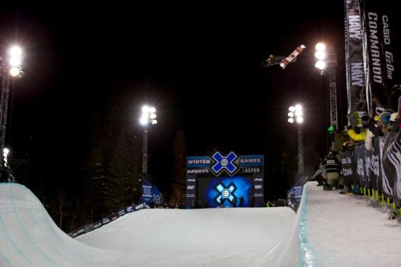 Shaun White competes Men's Snowboard SuperPipe Finals during Winter X Games 2012