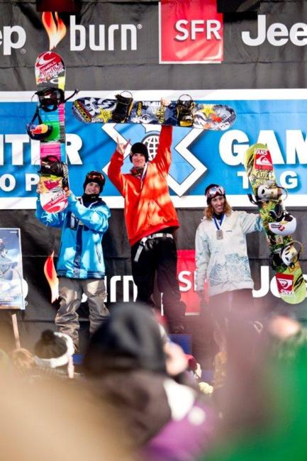 Mens Slopestyle podium at the Winter X Games 2011 in Tignes
