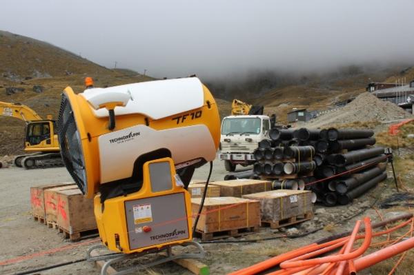 New Technoalpin Snow Gun waiting for installation at The Remarkables