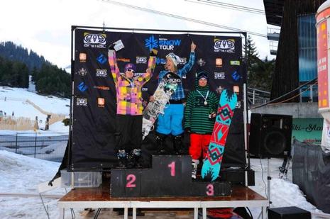 Brits 09, womens slopestyle podium