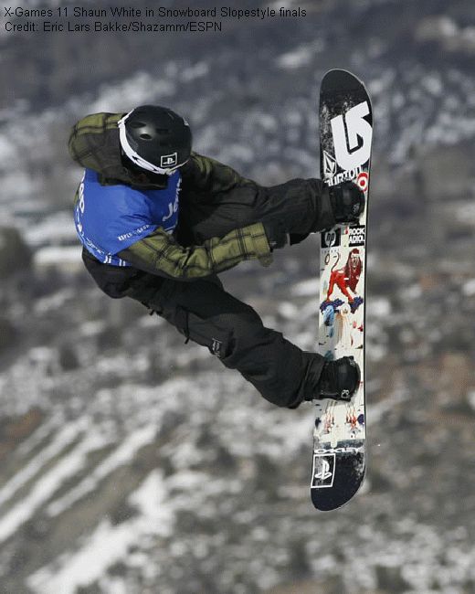 X-Games 11 Shaun White in Snowboard Slopestyle finals