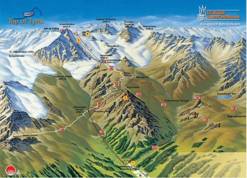 Stubai Glacier Summer Map