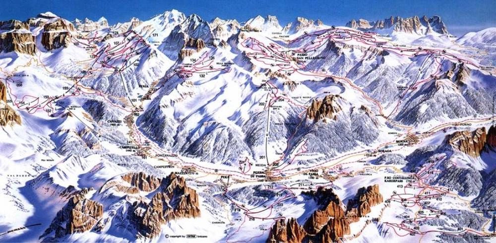fassa di vigo map piste