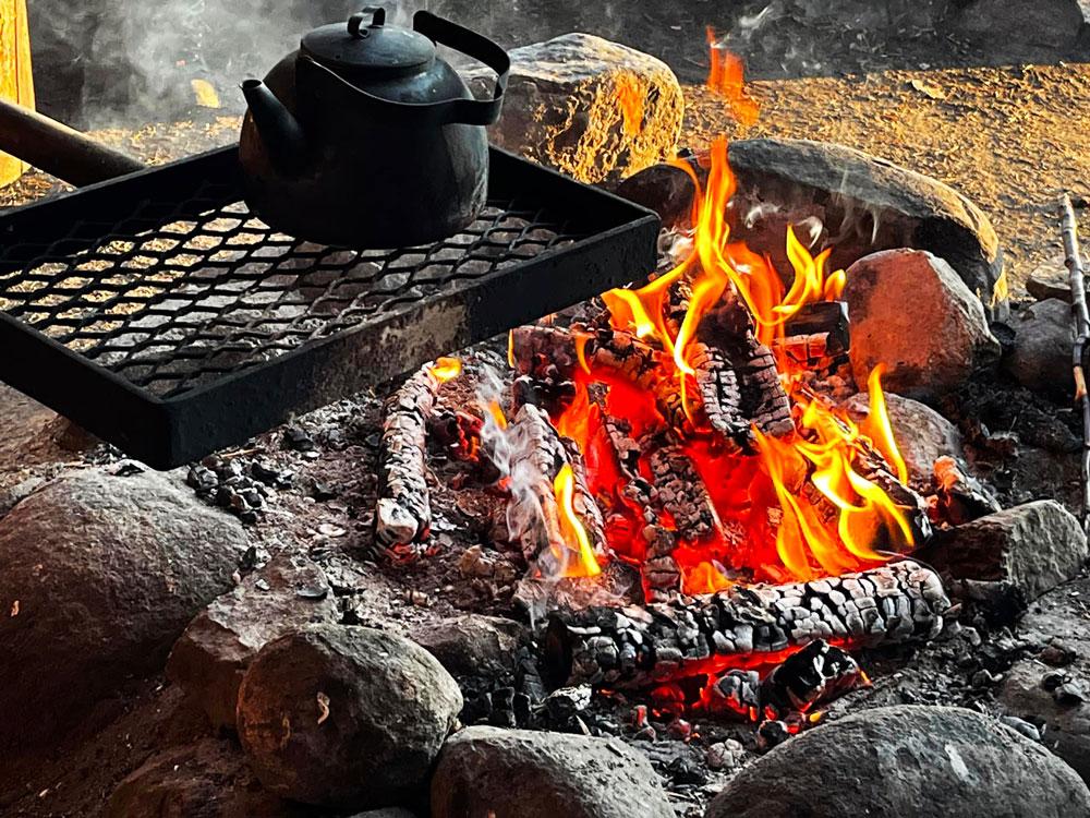 Fireside coffee
