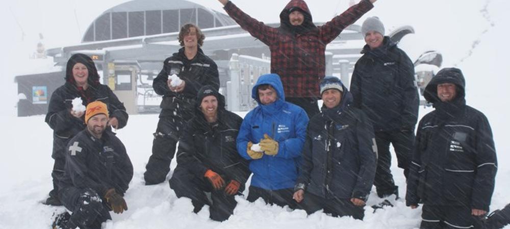 Mt Hutt staff enjoy the snow