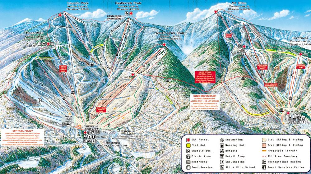 Sugarbush Mountain Trail Map Sugarbush Resort Guide - World Snowboard Guide
