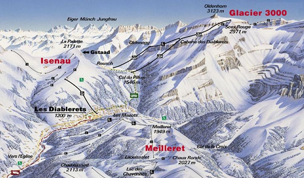 Les Diablerets Piste Map Les Diablerets Resort Guide - World Snowboard Guide
