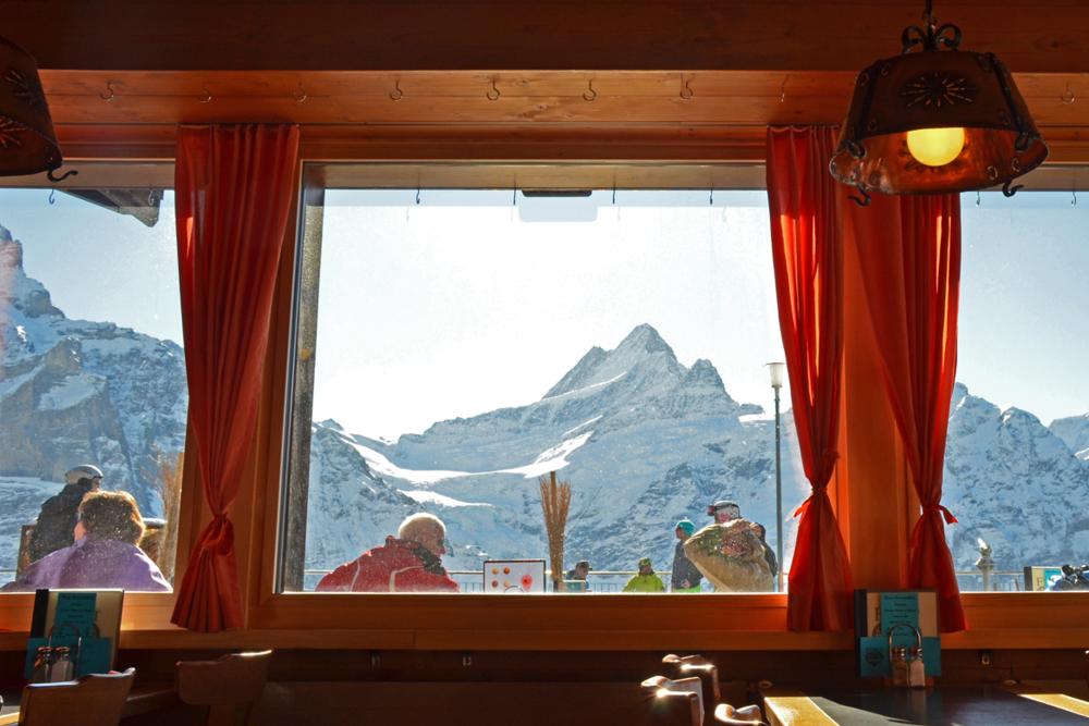Grindelwald view from the restaurant on the First