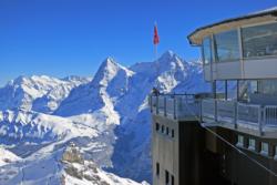 Mürren from the top of the Schiltorn towards Jungfrau