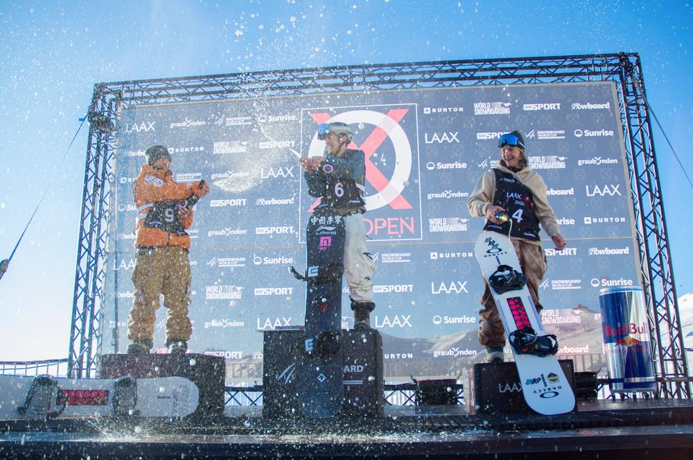 Laax open 2024 mens slopestyle podium