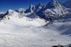 Mürren freeriding from the top of the Schiltorn