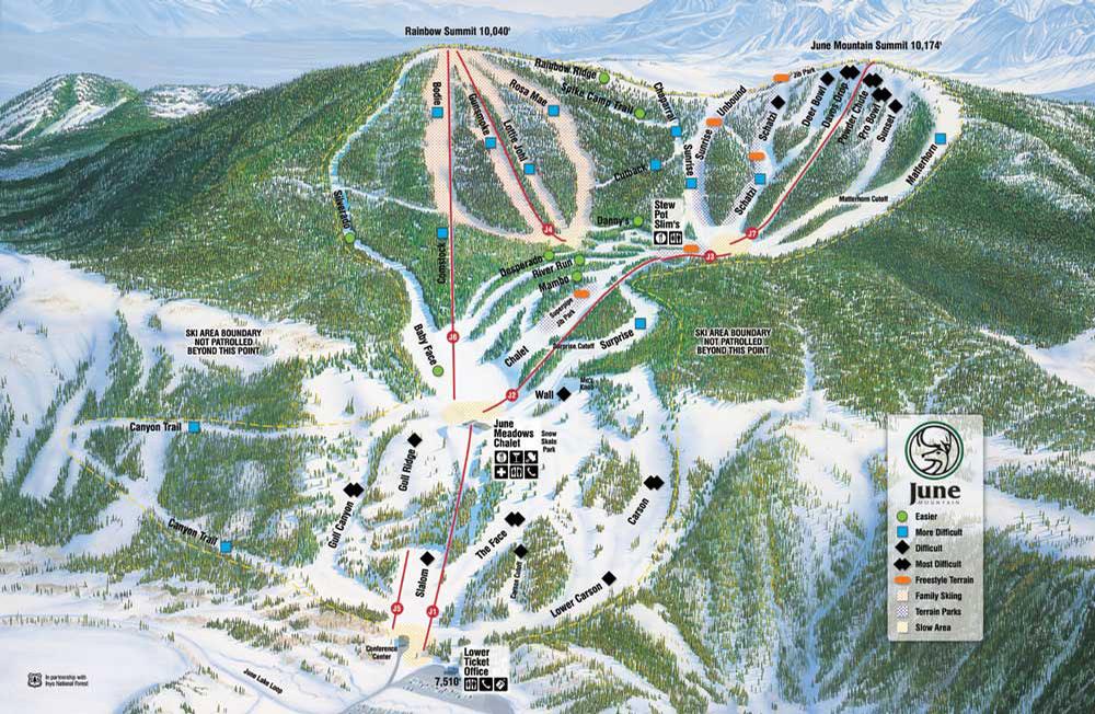 June Mountain Trail Map June Mountain Resort Guide - World Snowboard Guide