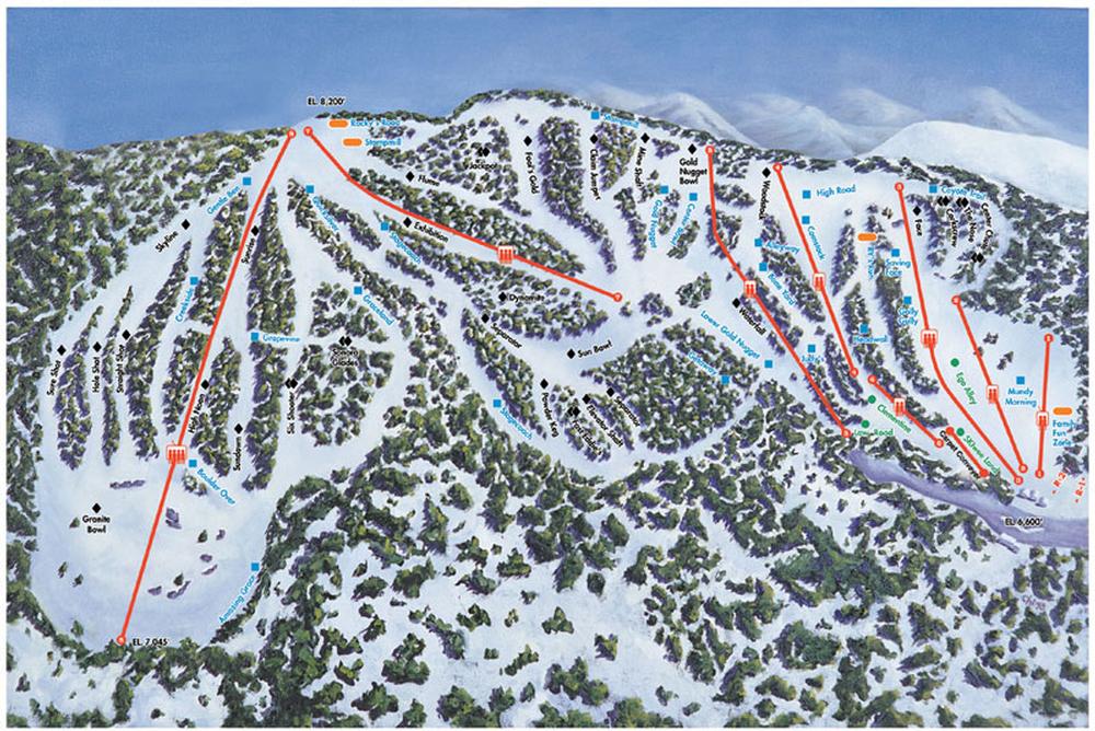 Dodge Ridge Ski Resort Map Dodge Ridge Resort Guide - World Snowboard Guide