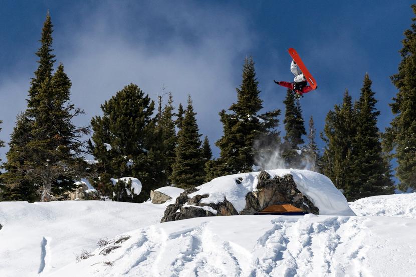Sage Kotsenburg rides his line during day one qualifiers at Natural Selection Tour stop one in Jackson Hole, Wyoming, USA on 25 January, 2022