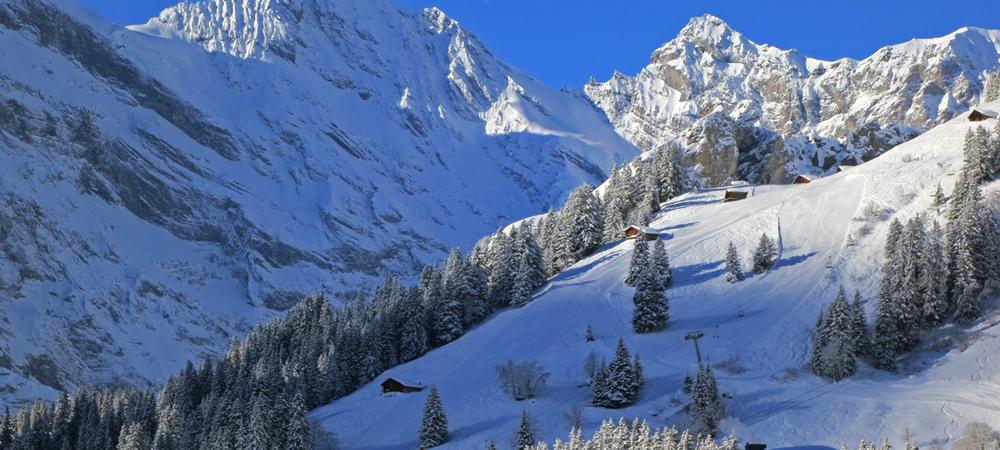 Mürren towards the Breithorn peak