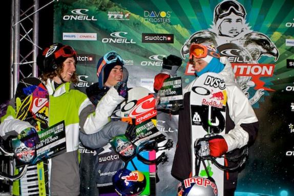 Evolution 2011 mens slopestyle winners podium