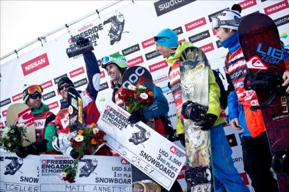 Freeride World Tour 2011 St.Moritz podium