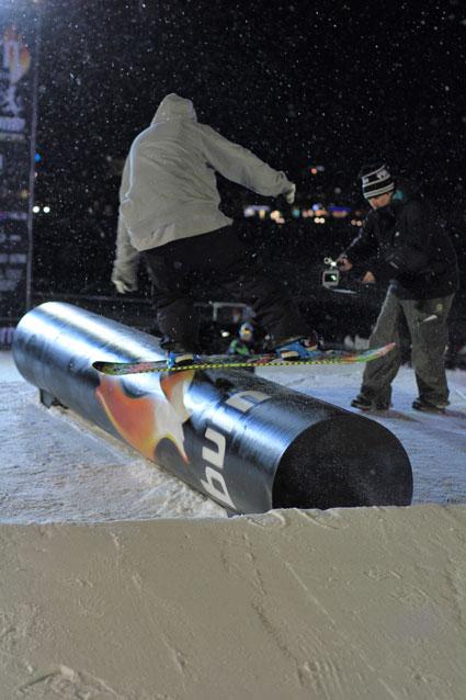 Burn river jump Big Air 2011 in livigno riders Ethan Morgan, Eric Willet