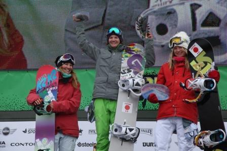 2011 Burton US Open halfpipe womens winners podium