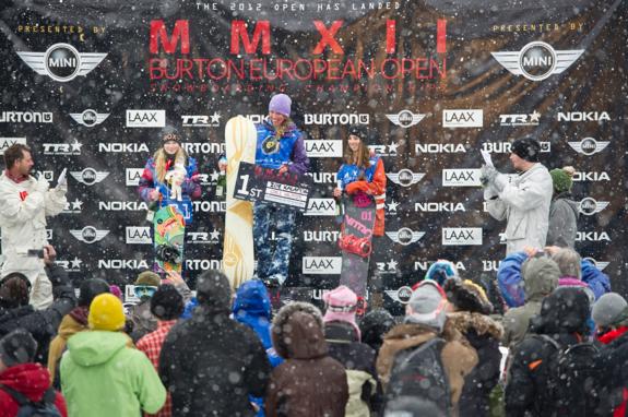 Burton Open Girls Junior Halfpipe Podium