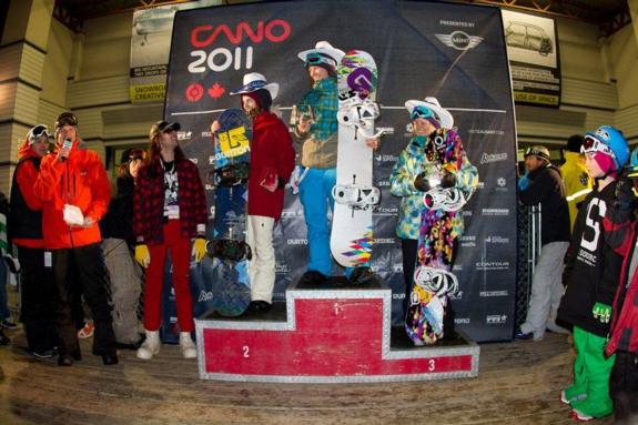 Canadian Open womens Halfpipe 2011 winners podium