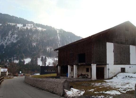 Gruesch village, cow shed