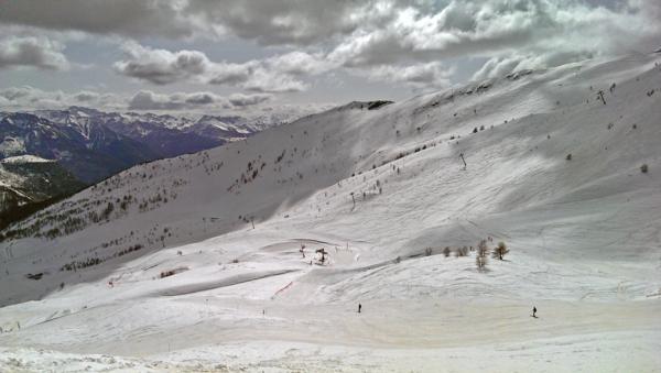 View of the park & boardercross from the Les Lauzes lift