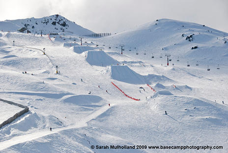 Burton NZ Open 2009, slopestyle course in Cardrona