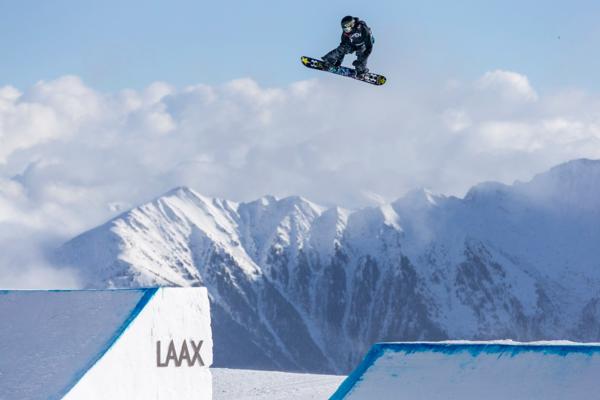 Tyler Nicholson in the mens 2016 laax slopestyle finals