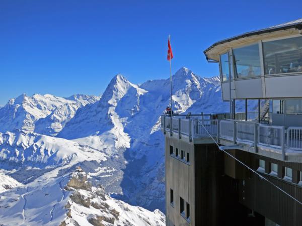 Mürren from the top of the Schiltorn towards Jungfrau