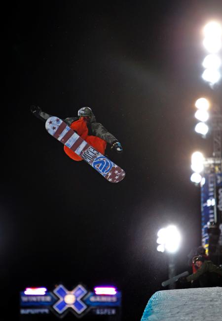 Scotty Lago competing in Men's Snowboard SuperPipe Finals at Winter X Games 15