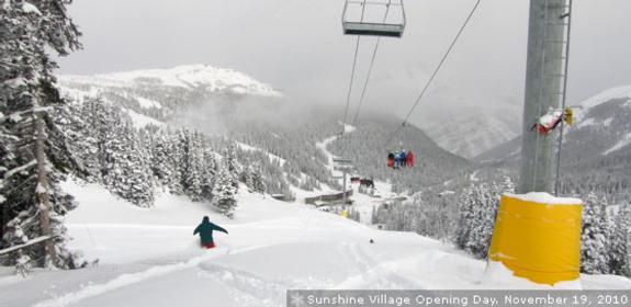 Sunshine Village Opening Day Nov 19 2010