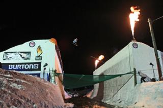 Burn river jump Big Air 2011 in livigno riders Ethan Morgan, Eric Willet