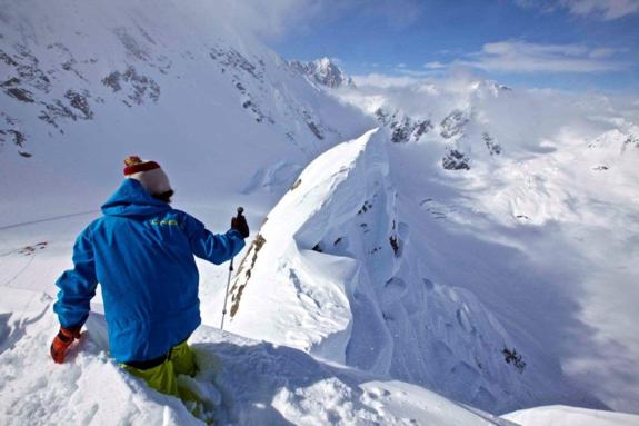 Jeremy Jones filming for Deeper, AK April 2010