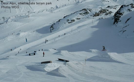 Deux Alps, intermediate terrain park